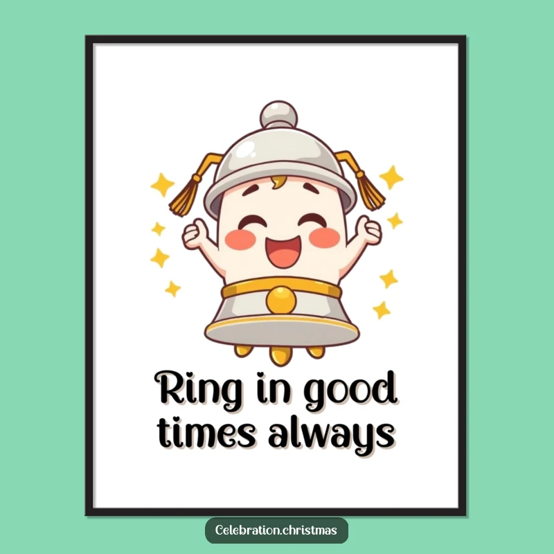Free Printable Bell Wall Art: Merry Ringing Downloadable Art