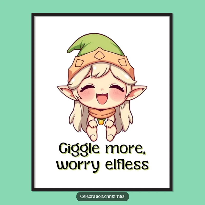 Free Printable Elf Laughing Wall Art: Hilarious Giggling Character Downloadable Art