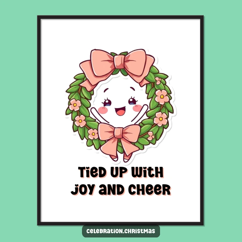 Free Printable Wreath Wall Art: Twirling Bow Downloadable Art