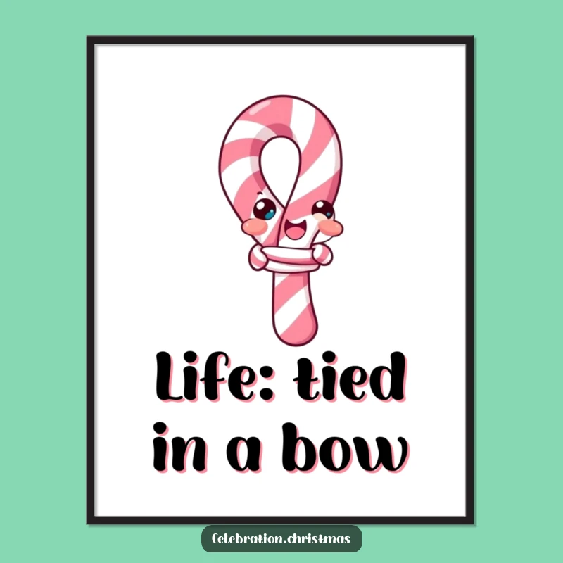 Funny Free Printable Candy Cane Wall Art - Whimsical Downloadable Decor