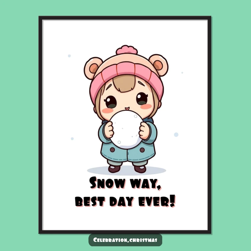 Funny Free Printable Snowball Art: Playful Winter Character Decor