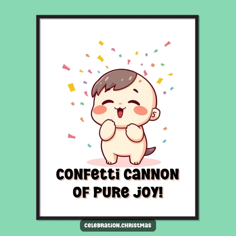 Funny Free Printable Wall Art: Kawaii Confetti Character - Downloadable Decor