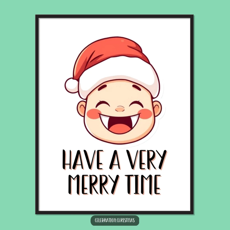 Funny Kawaii Santa Wall Art: Free Printable Downloadable Decor