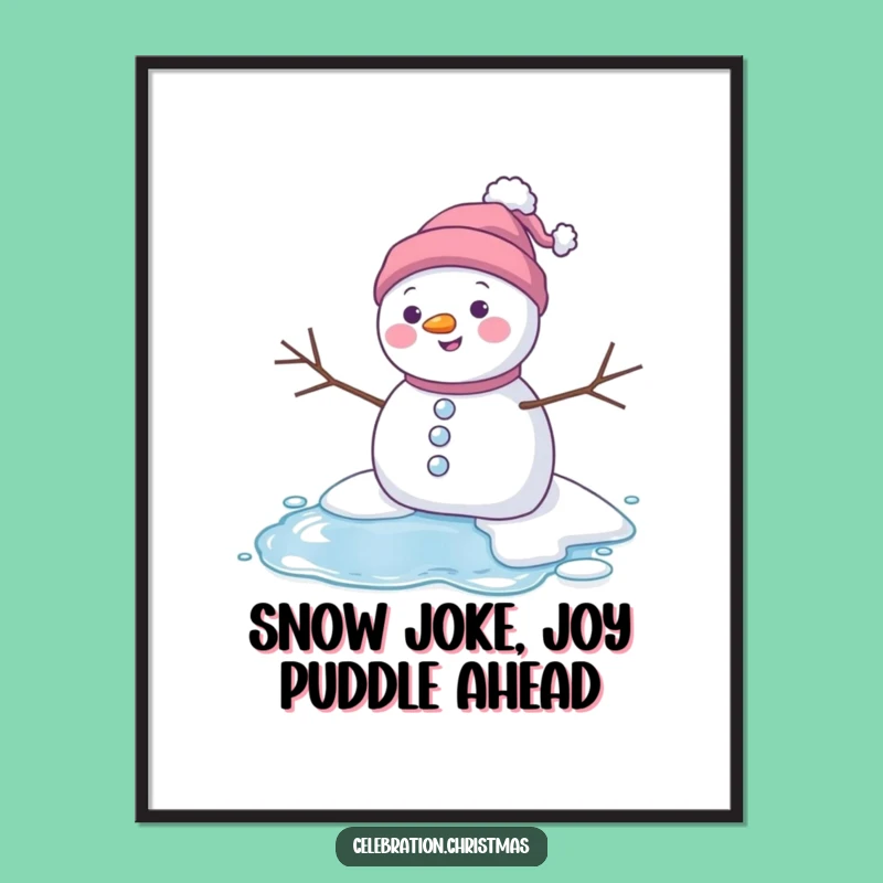 Funny Free Printable Wall Art: Melting Snowman Downloadable Art for Your Home