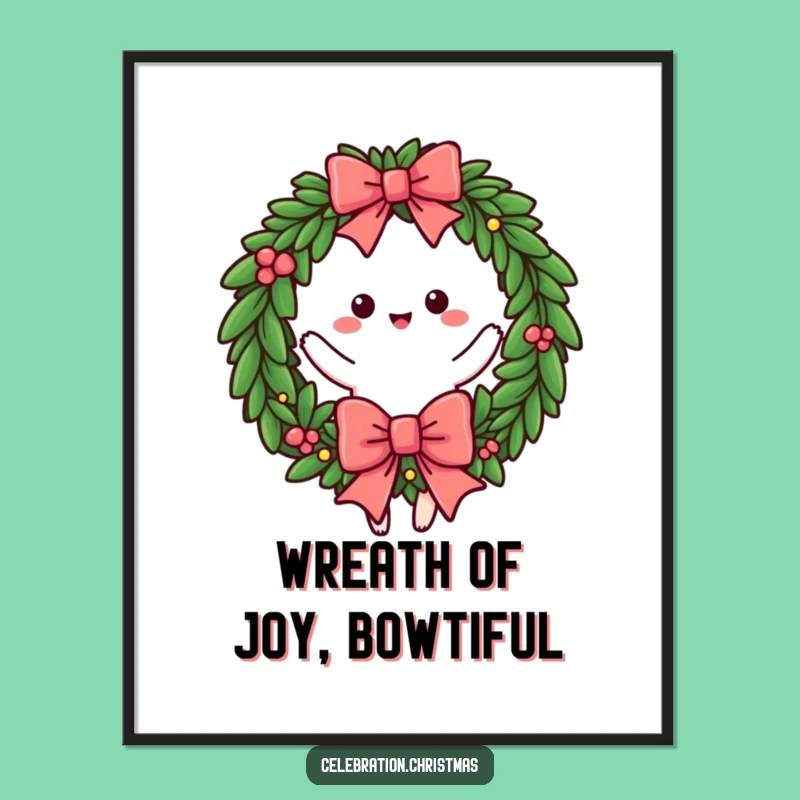 Free Printable Wreath Wall Art: Twirling Bow Downloadable Art for Decor