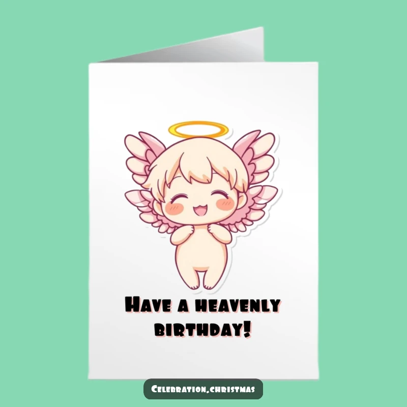 Free Printable Angel Birthday Card: Joyful Wings Downloadable Gift