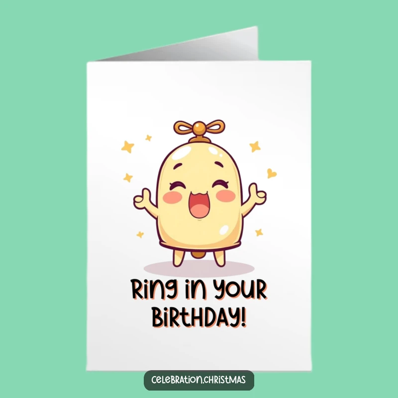 Free Printable Birthday Bell Card: Merry Ringing Downloadable Gift