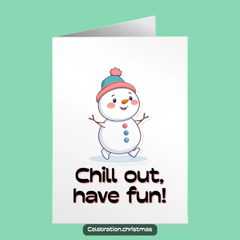 Funny Free Printable Snowman Birthday Card: Tilted Hat, Downloadable DIY Gift