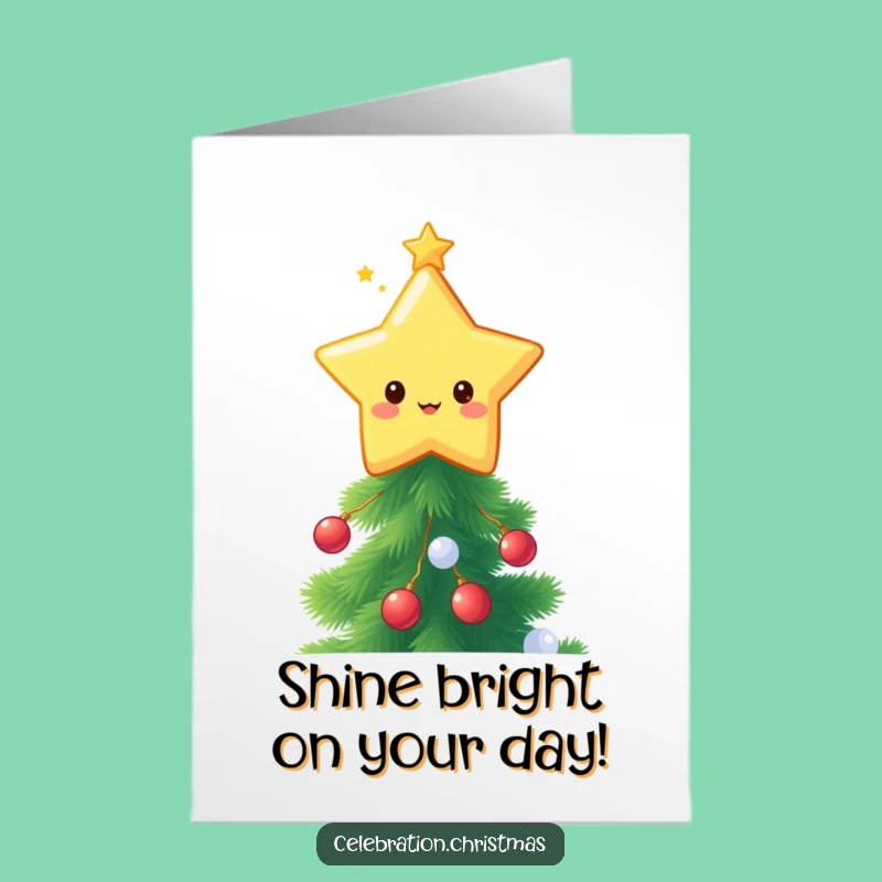 Free Printable Birthday Card: Twinkling Star Topper - Kawaii Tree Art Funny Gift