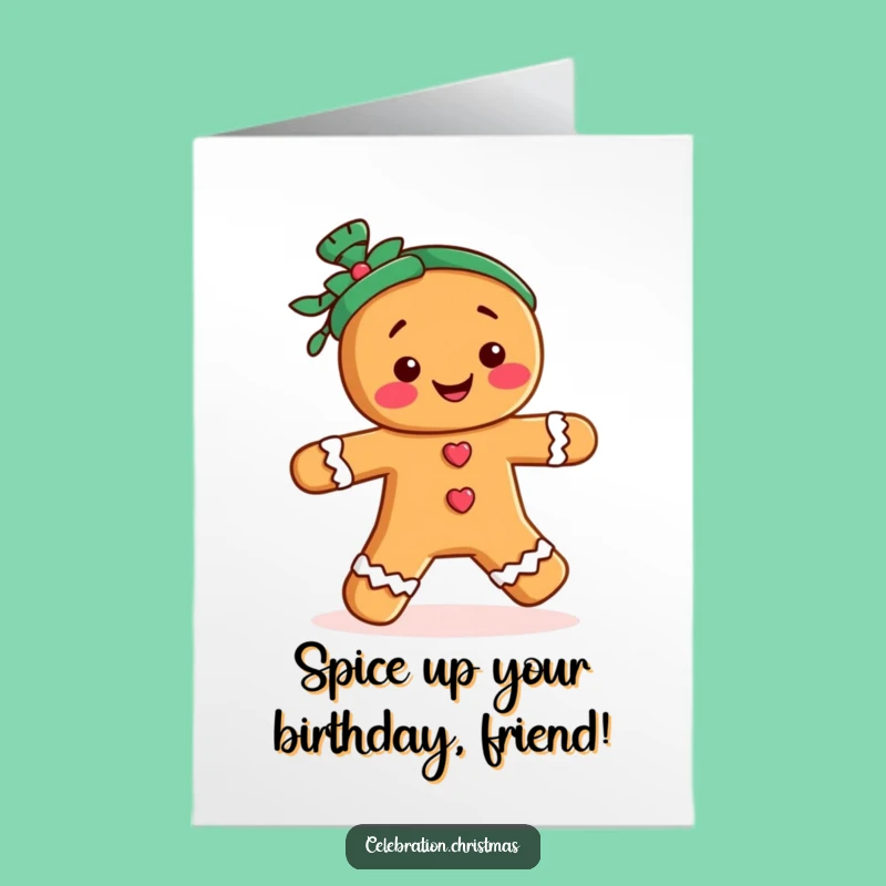 Festive Free Printable Birthday Card: Dancing Gingerbread Man, A Fun DIY Downloadable Gift