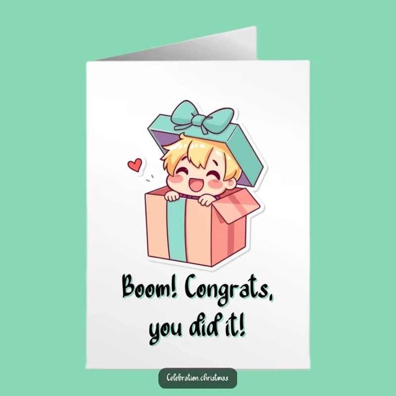 Free Printable Gift Box Congrats Card: Cheerful Surprise for Celebrations