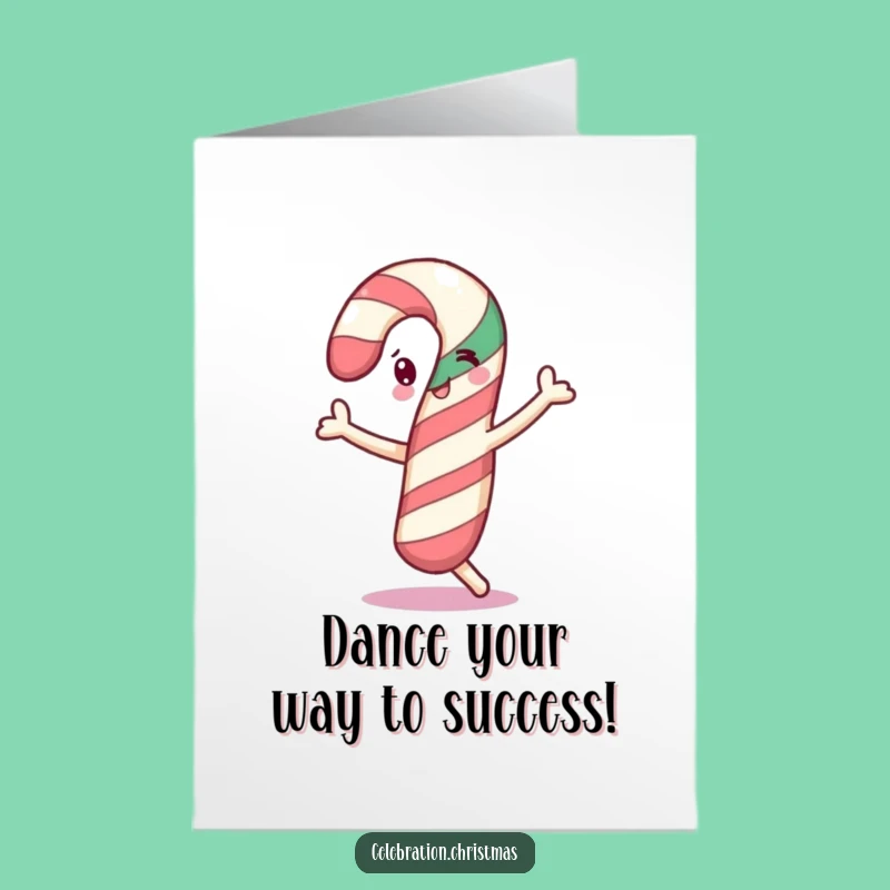 Free Printable Congrats Card: Dancing Candy Cane, Funny Downloadable Gift