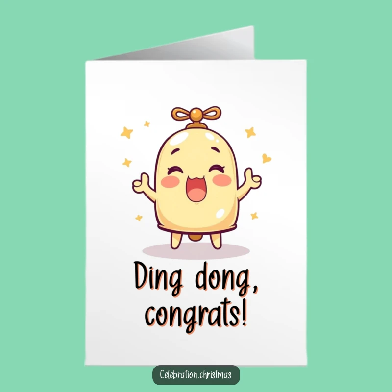 Free Printable Congrats Bell Card: Merry Ringing Downloadable Gift for Cheers