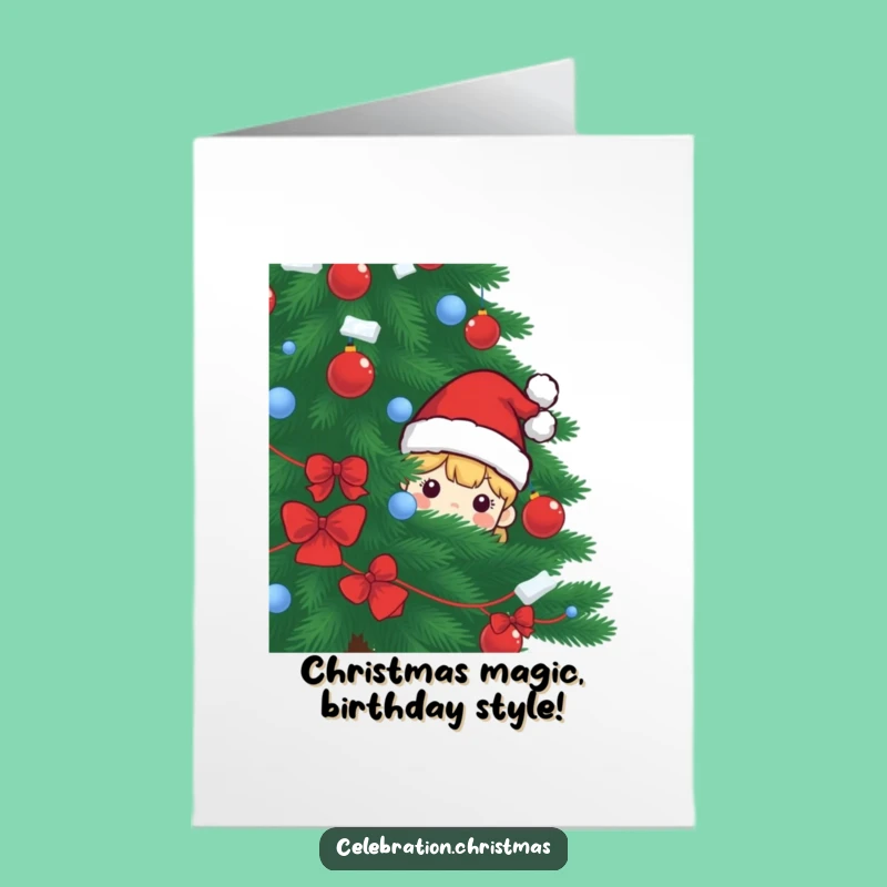 Free Printable Funny Santa Hat Congrats Card - Cheerful Peek-a-Boo Downloadable