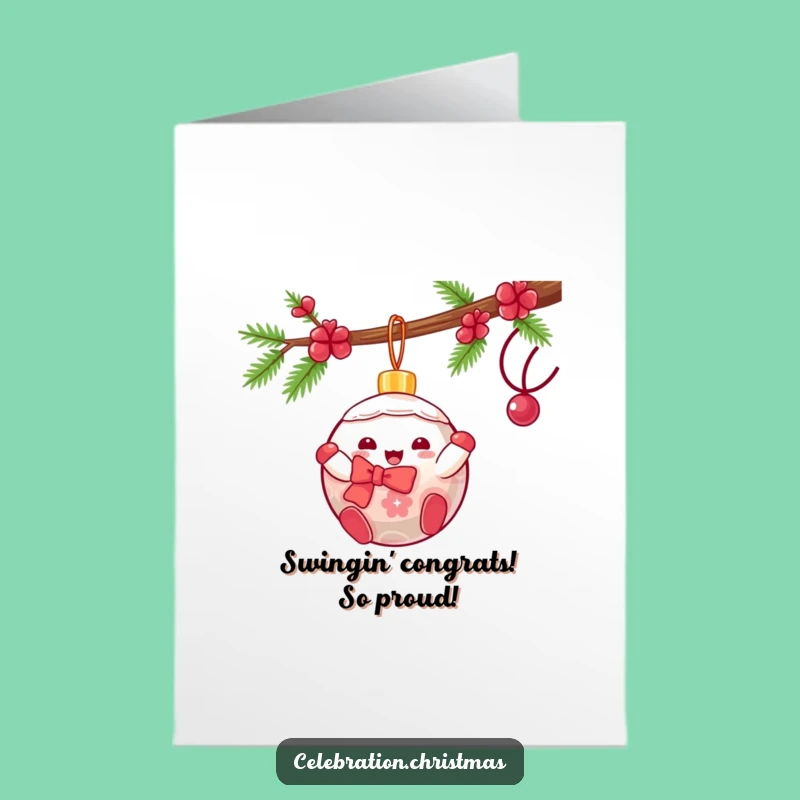 Free Printable Ornament Congrats Card: Funny Swing