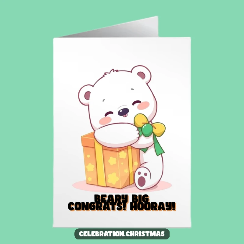 Free Printable Polar Bear Congrats Card: Funny Hug