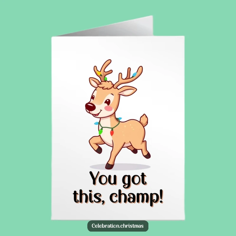 Free Printable Reindeer Congrats Card: Twinkling Antlers Celebration Downloadable