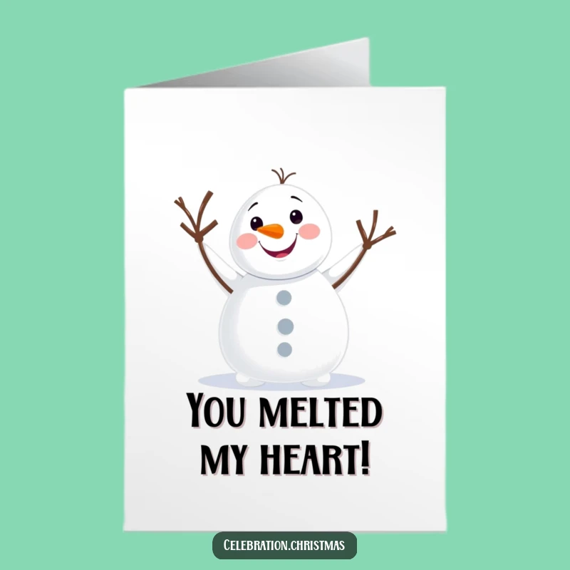 Free Printable Snowman Congrats Card: Hilarious Twig Arm Wave Downloadable