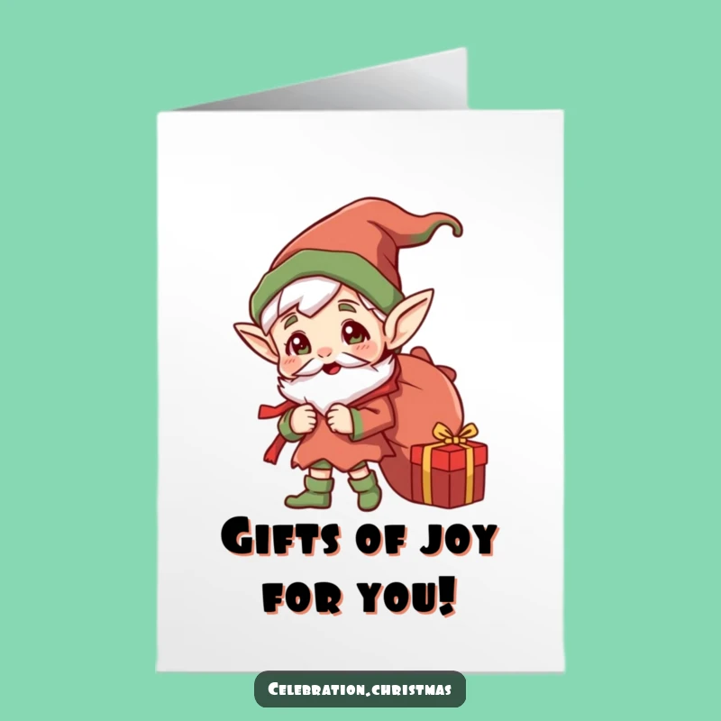 Free Printable Congrats Card: Elf Gift Sack - Funny Downloadable Celebration