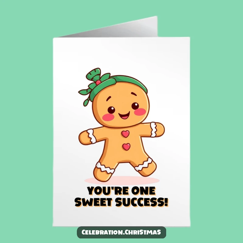 Joyful Free Printable Congrats Card: Dancing Gingerbread Person, A Sweet Downloadable Gift