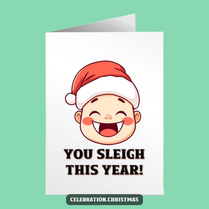 Joyful Kawaii Santa Congratulations Card: Free Printable Downloadable Gift