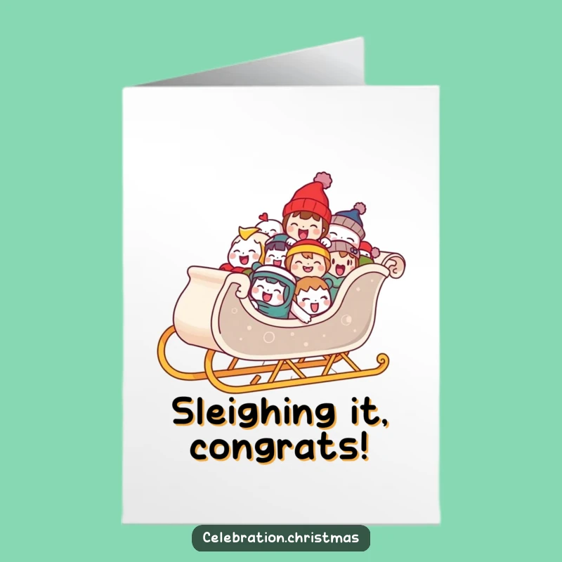 Free Printable Sleigh Congrats Card: A Joyful Ride to Celebrate Success