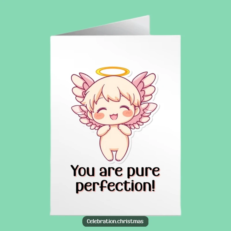 Free Printable Angel Congrats Card: Joyful Wings Downloadable