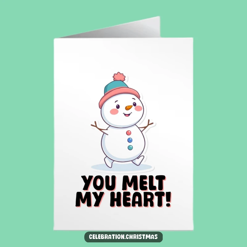 Free Printable Snowman Congrats Card: Tilted Hat, Funny Downloadable Gift