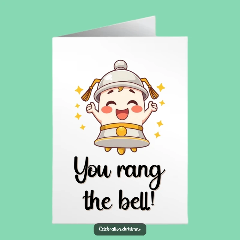 Free Printable Bell Congrats Card: Merry Ringing Downloadable