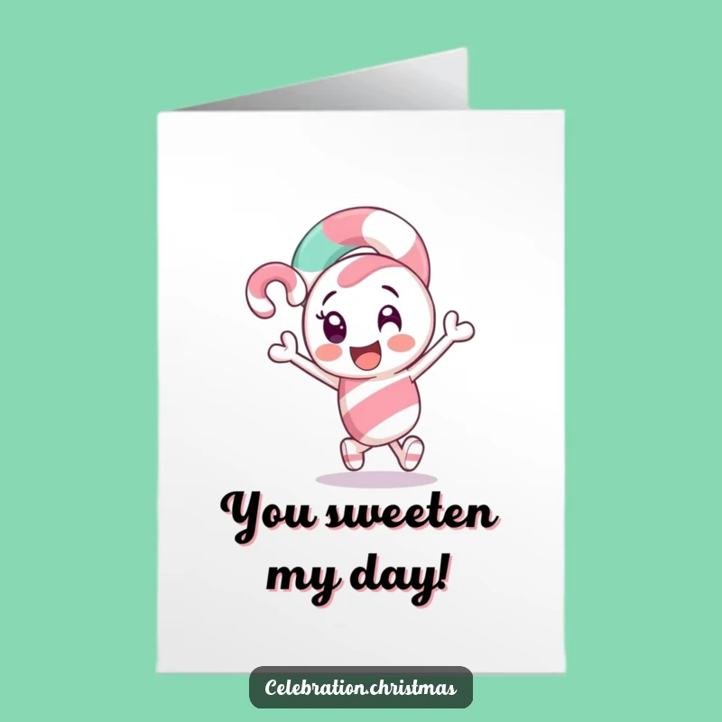 Excited Candy Cane Congratulations Card: Free Printable Downloadable Gift