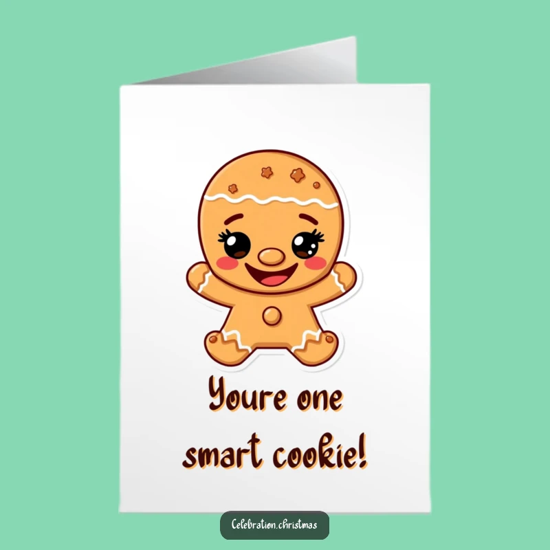 Free Printable Gingerbread Man Congrats Card: Cookie Grin, Funny Downloadable Gift