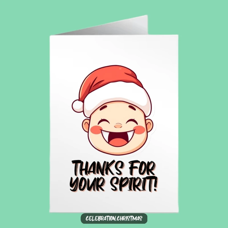 Free Printable Thank You Card: Happy Kawaii Santa, Funny Downloadable Gift