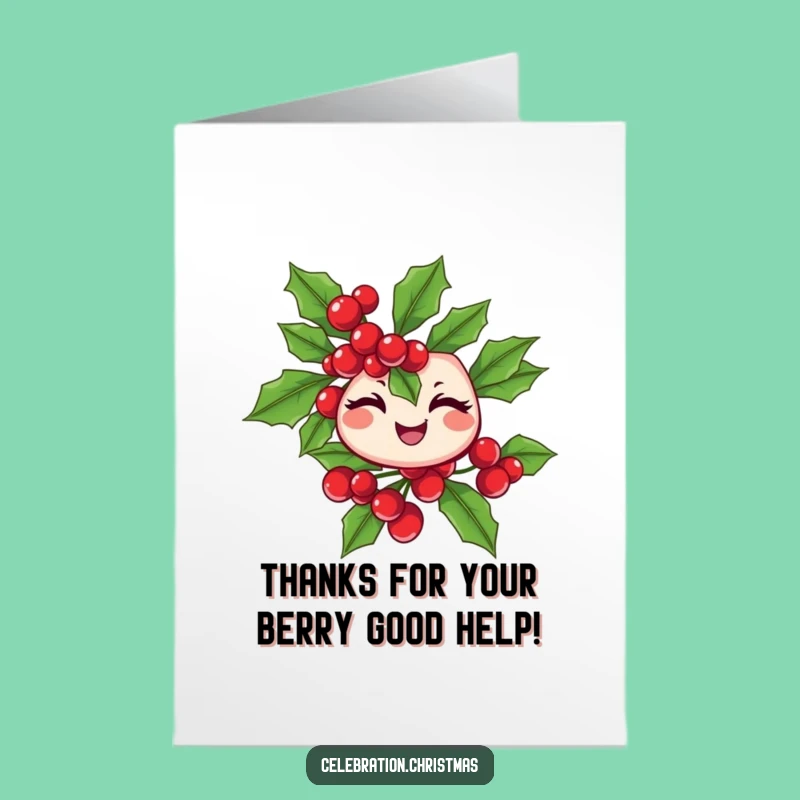 Free Printable Thank You Card: Winking Holly, Funny Downloadable Gift