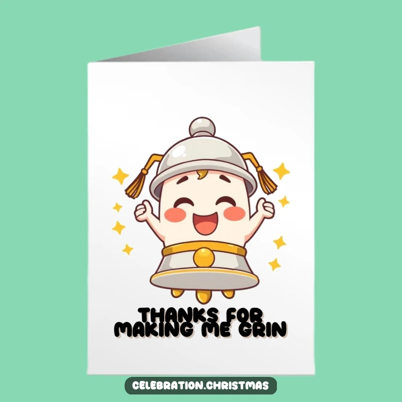 Free Printable Bell Thank You Card: Merry Ringing Downloadable