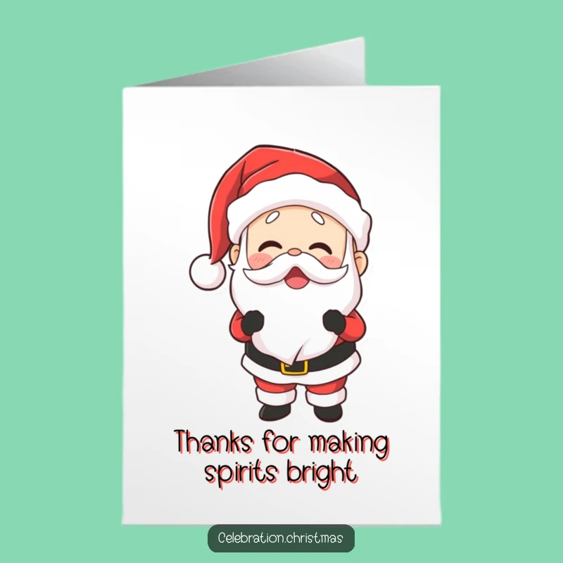 Free Printable Thank You Card: Santa's Laugh of Thanks, Hearty Downloadable Gift for Gratitude