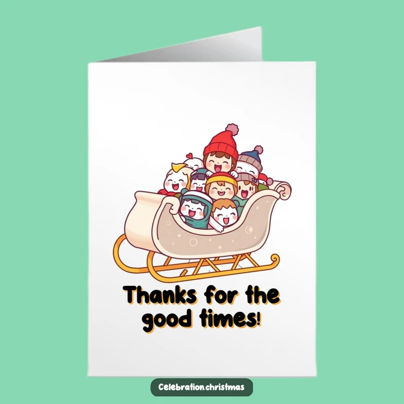 Sleigh Thank You Card: Free Printable for a Joyful Gratitude Ride