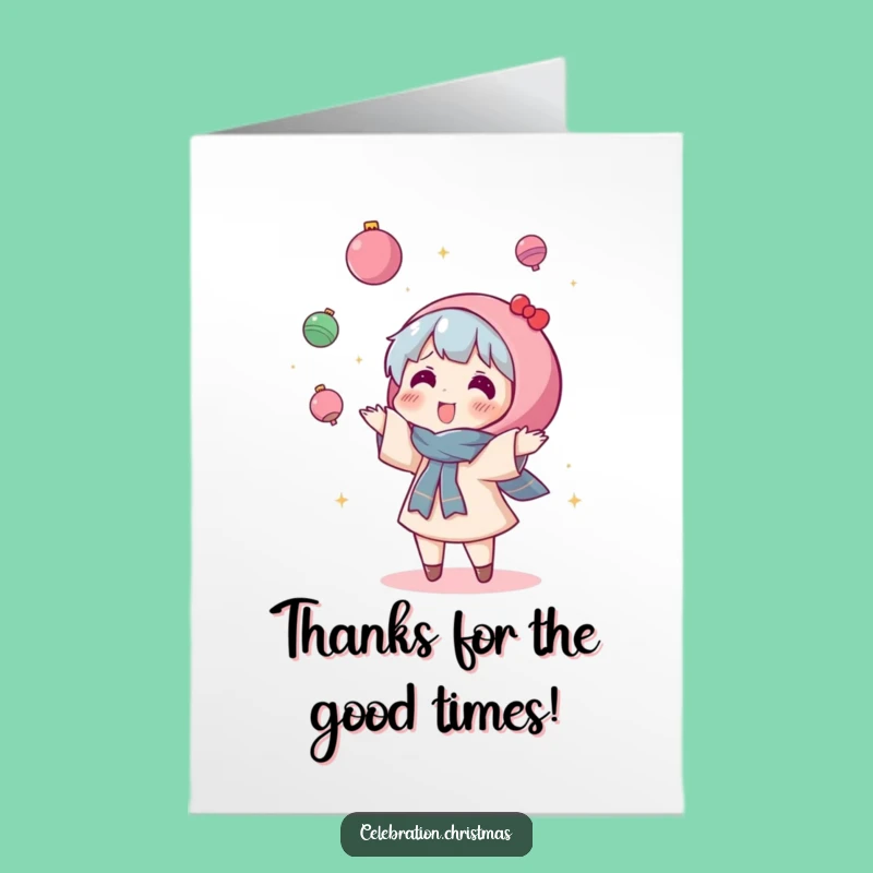 Free Printable Thank You Card: Playful Kawaii Ornaments, Thankful Downloadable Gift