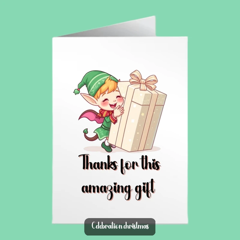 Free Printable Thank You Card: Elf's Gift of Thanks, Heartfelt Downloadable Gift for Gratitude