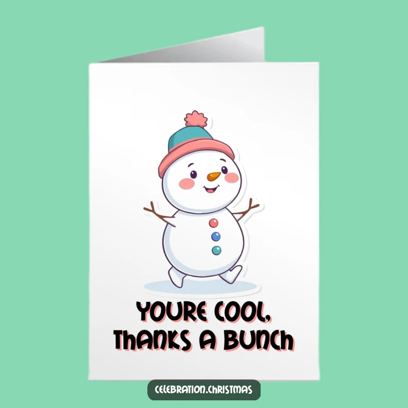Free Printable Snowman Thank You Card: Tilted Hat, Downloadable Funny Gratitude