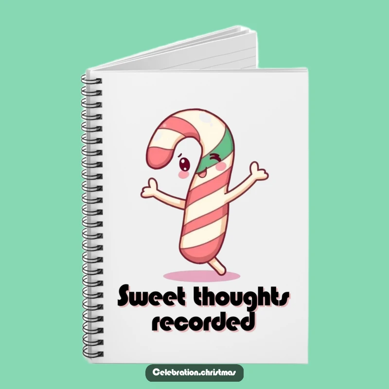 Funny Dancing Candy Cane Notebook - Holiday Journal - Funny Gift