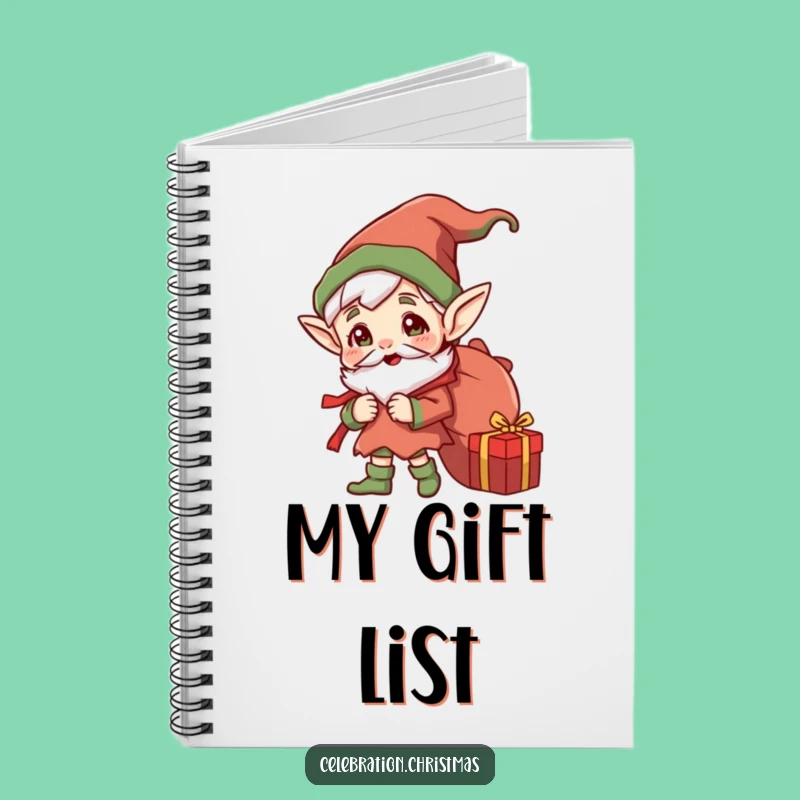 Funny Jolly Elf Gift Sack Notebook - Journal Your Wishes, Ideal Funny Gift for Writers
