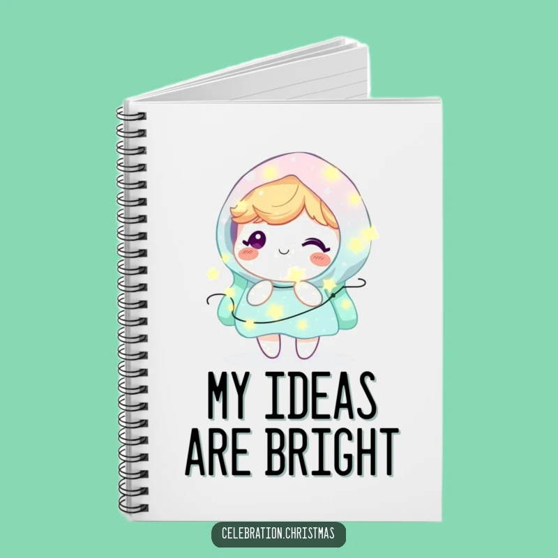 Funny Kawaii Fairy Lights Notebook - Jot Down Bright Ideas with This Sparkling and Hilarious Journal!