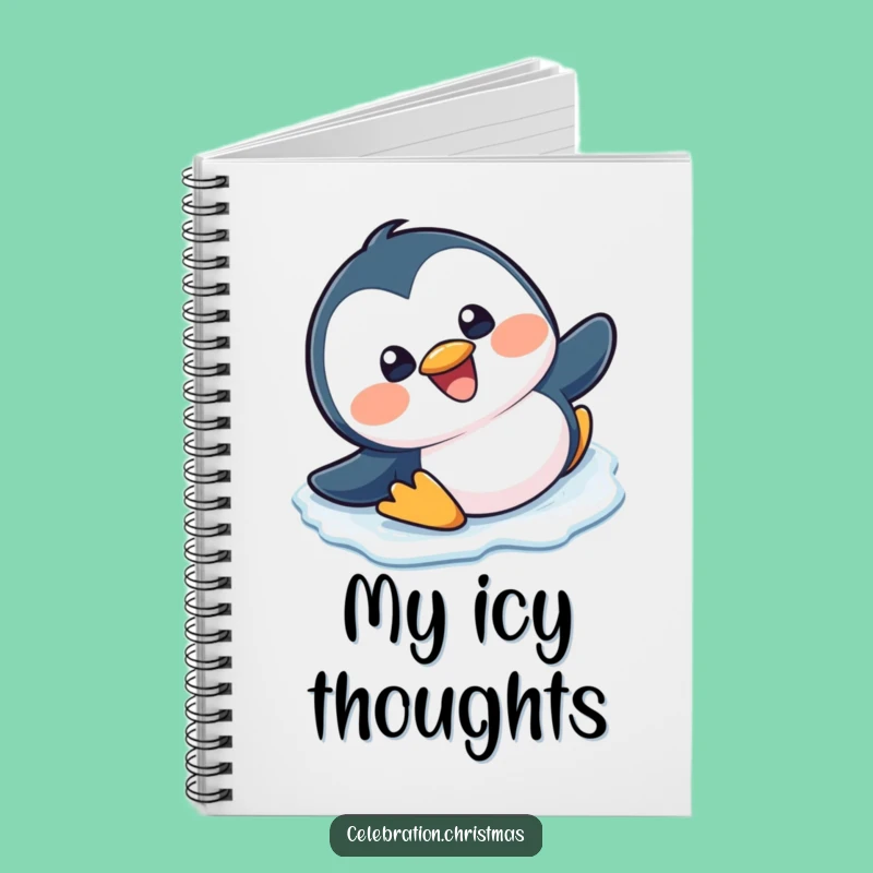 Funny Kawaii Penguin Slipping Notebook - Jot Down Your Adventures