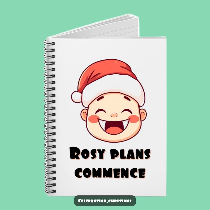 Funny Kawaii Santa Hat Notebook - Jot Down Joyful Holiday Ideas