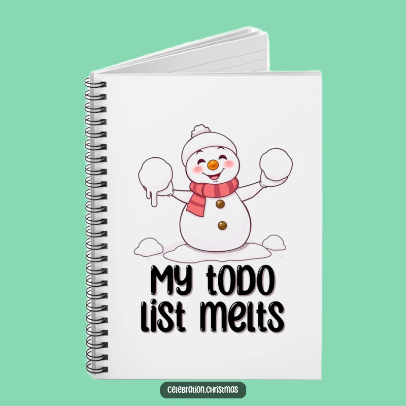 Funny Notebook: Melting Snowman Juggler Journal, Comical Winter Writing Gift