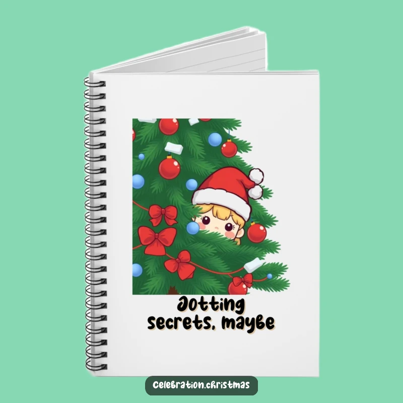 Funny Santa Hat Peeking Notebook: Christmas Journal, Perfect Gift Idea