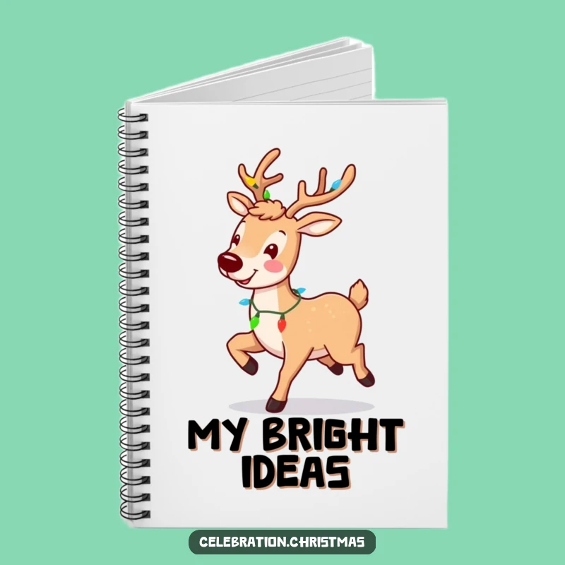 Funny Reindeer Prancing Notebook - Jot Down Holiday Ideas with Festive Flair