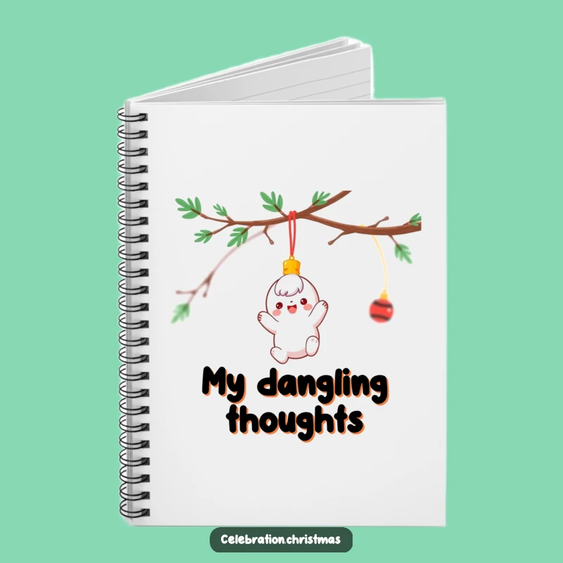 Funny Ornament Notebook: Cheerful Spinning Character Holiday Journal