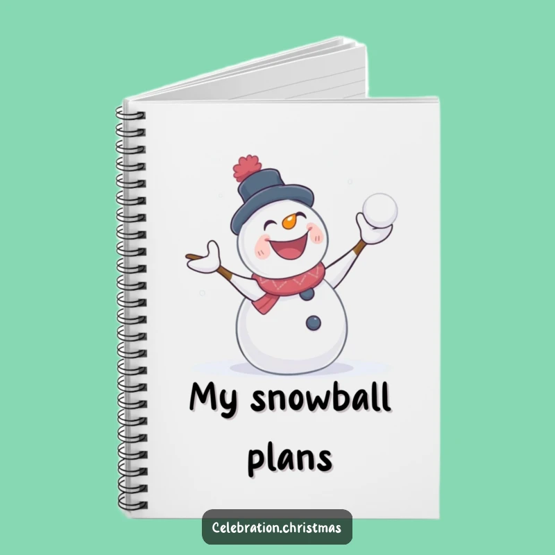 Funny Snowman Notebook Snowball Fight for Your Notes