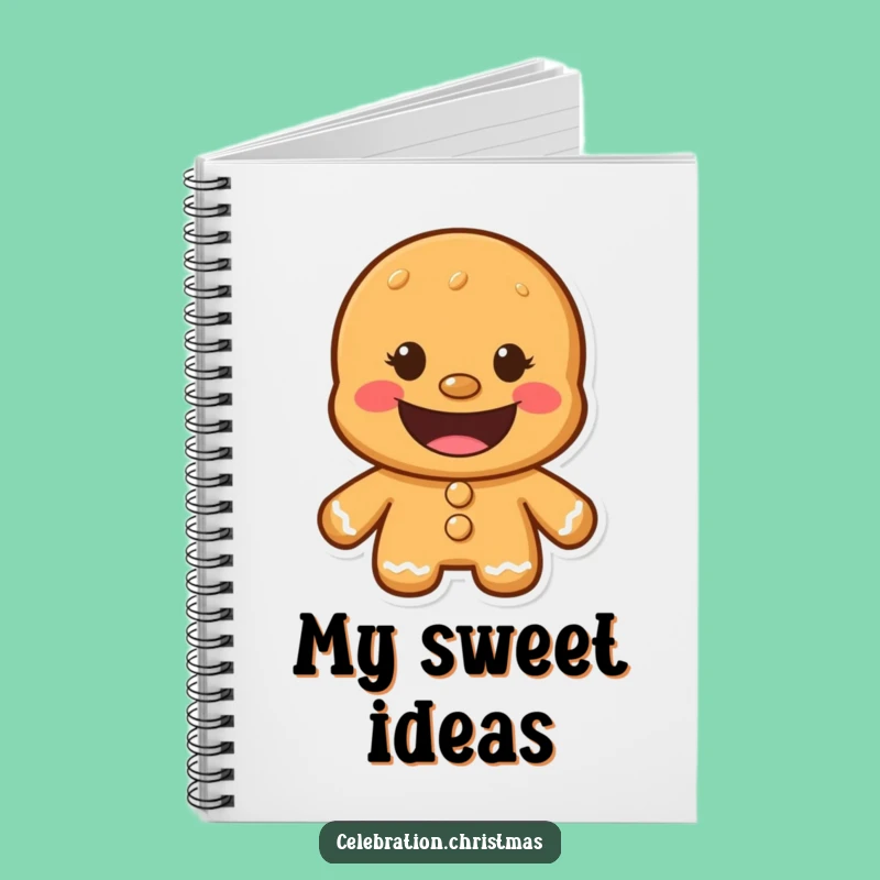 Funny Gingerbread Man Grinning Notebook - Journal Humorous Cookie Character Stationery